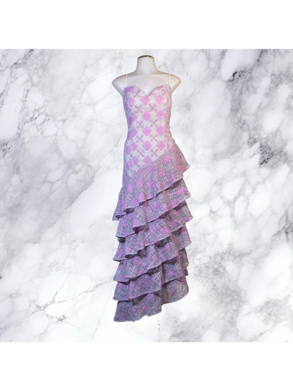 MAJORELLE Oracle Gown in Purple & Silver - Picture 2 of 11